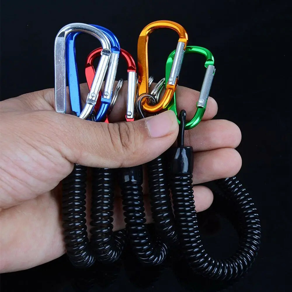 Hiking Accessories Climbing Anti-lost Tools Keyring Tackle Retractable Lanyards Fishing String Spring Rope Carabiner