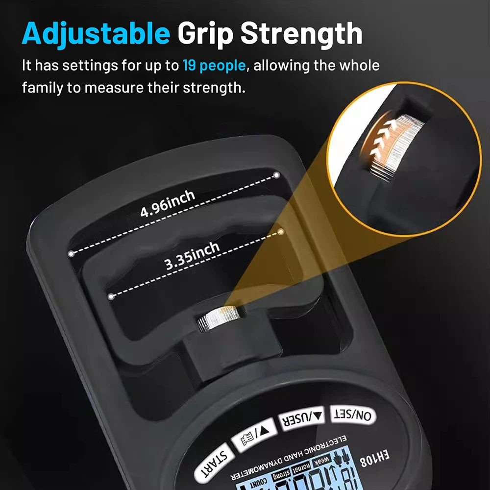 Digital Hand Dynamometer Hand Grip Strength Trainer USB Rechargeable Grip Strengthener Hand Exerciser Meter for Home School Use