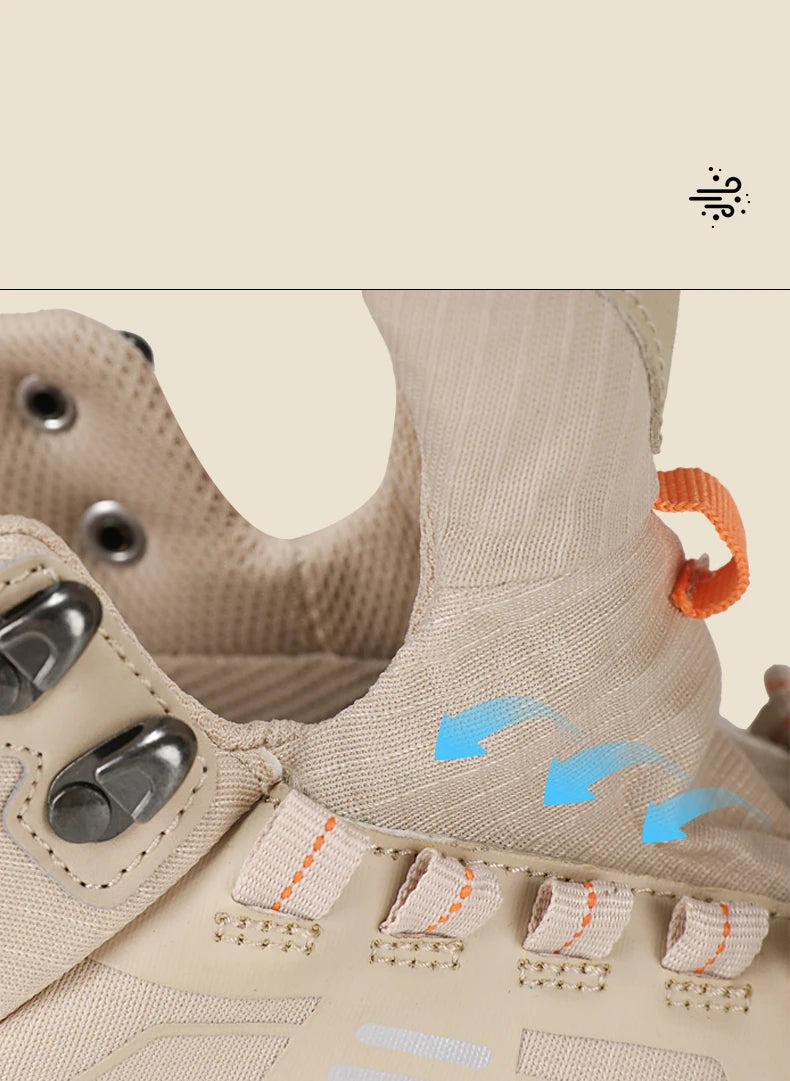 Hiking Shoes Men Outdoor Anti-slip Lace-up High-top Women Shoes Flat Breathable Shock-absorbing Casual Sports Shoes Men