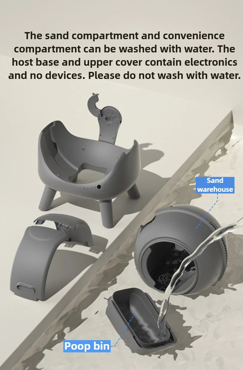 Self-cleaning Cat Litter Box Large Spaces Roller Intelligent Automatic Cat Toilet Sandbox Household Waste and Cleaning