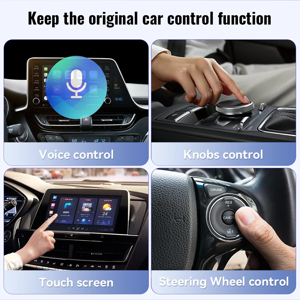 Wired to Wireless CarPlay&Android Auto 2in1 Mini Adapter USB 5GHz WiFi Suitable for 99% of original wired carplay/auto cars