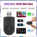 Wired to Wireless CarPlay&Android Auto 2in1 Mini Adapter USB 5GHz WiFi Suitable for 99% of original wired carplay/auto cars