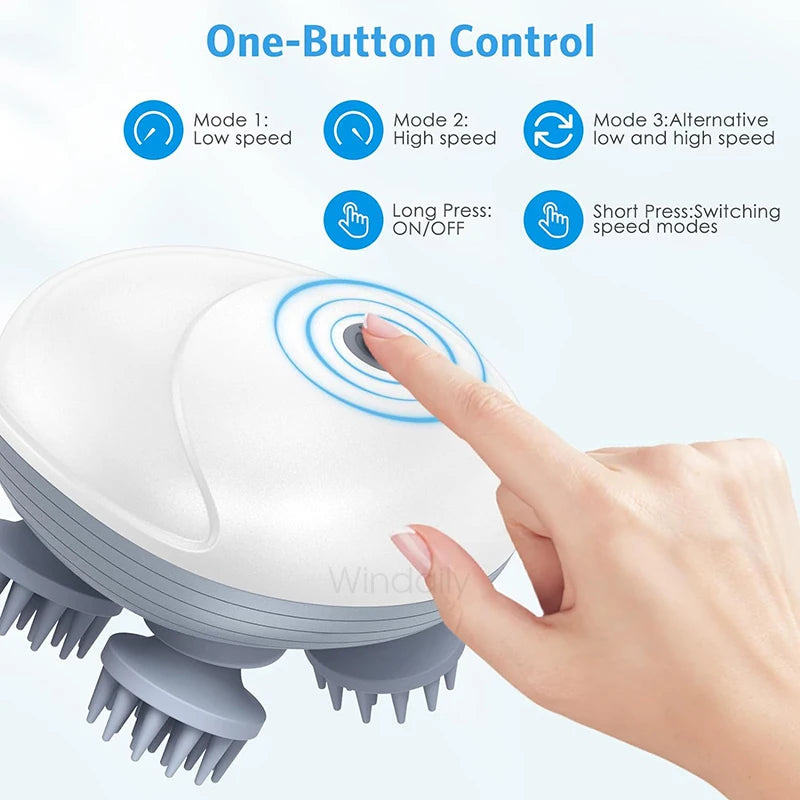 Electric Scalp Head Massager Kneading Vibrating Device Health Care Shoulder Neck Leg Arm Deep Tissue Massage Cat Pet Massager
