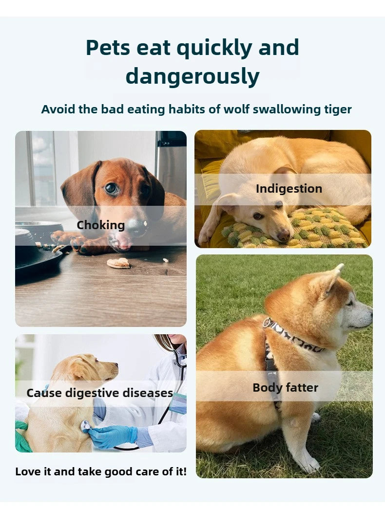 Dog Slow Feeder Slow Food Bowl  Anti-Choking Anti-tipping Delay eating Anti-slip pet food bowl easy to clean Slow down eating