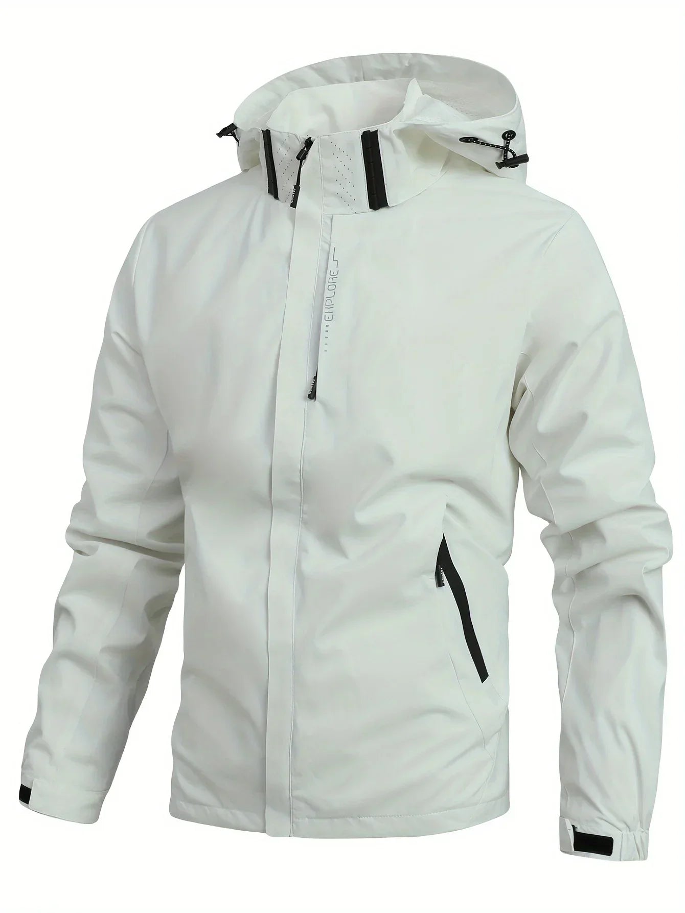 New Men's Lightweight Waterproof Rain Jacket Hooded Shell Outdoor Windbreaker for Hiking & Travel Breathable & Packable Coat Men