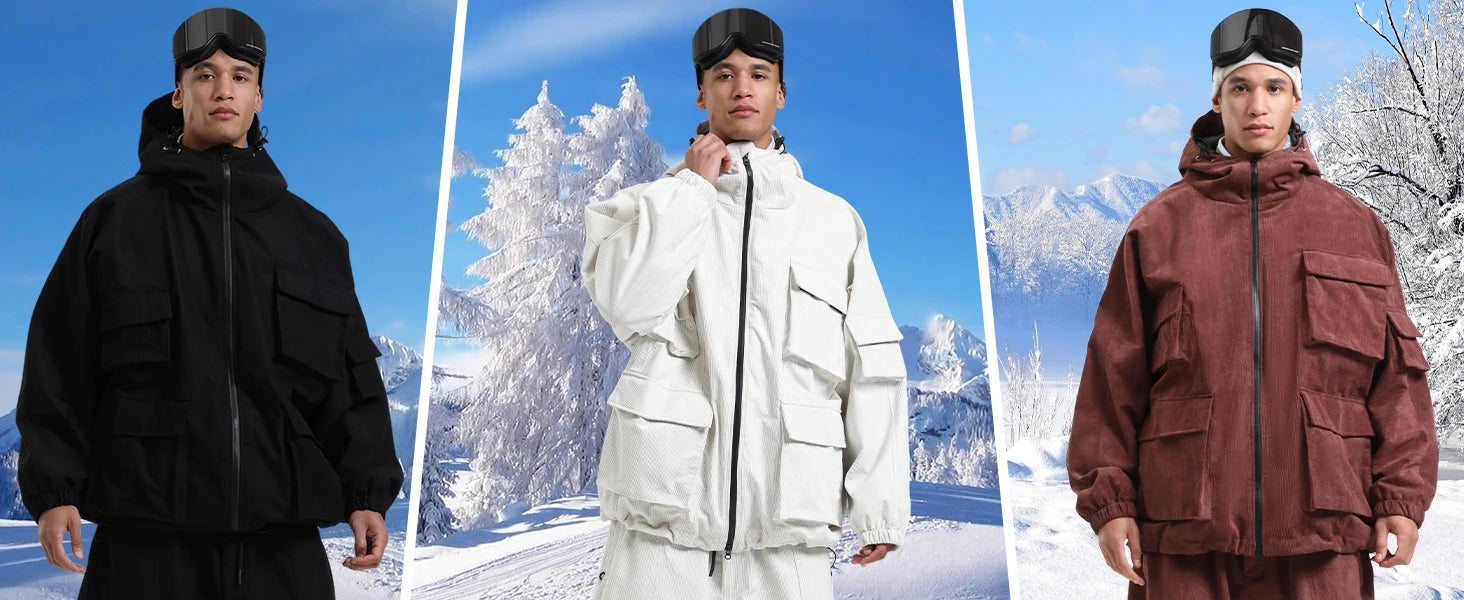 GSOU SNOW New Ski Jacket Loose Warm Windproof Snow Garment Waterproof Wear Resistant Skiing Clothing Winter Outdoor Sports Tops