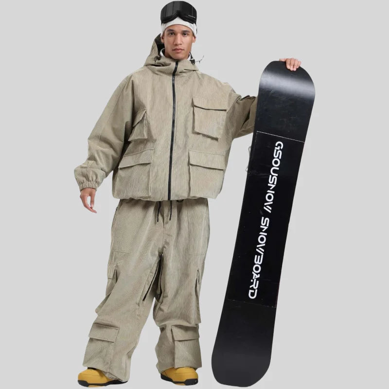 GSOU SNOW New Ski Jacket Loose Warm Windproof Snow Garment Waterproof Wear Resistant Skiing Clothing Winter Outdoor Sports Tops