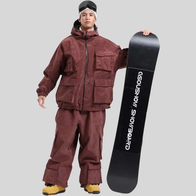GSOU SNOW New Ski Jacket Loose Warm Windproof Snow Garment Waterproof Wear Resistant Skiing Clothing Winter Outdoor Sports Tops