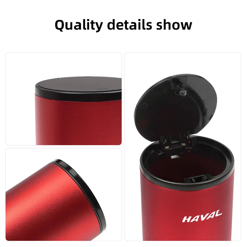 Car Trash Bin Alloy Garbage Can Car Organizer Storage Accessories For Haval H4 H5 H7 H6 Jolion H9 H1 M6 H8 F5 H2 F7X F7 Dargo H3