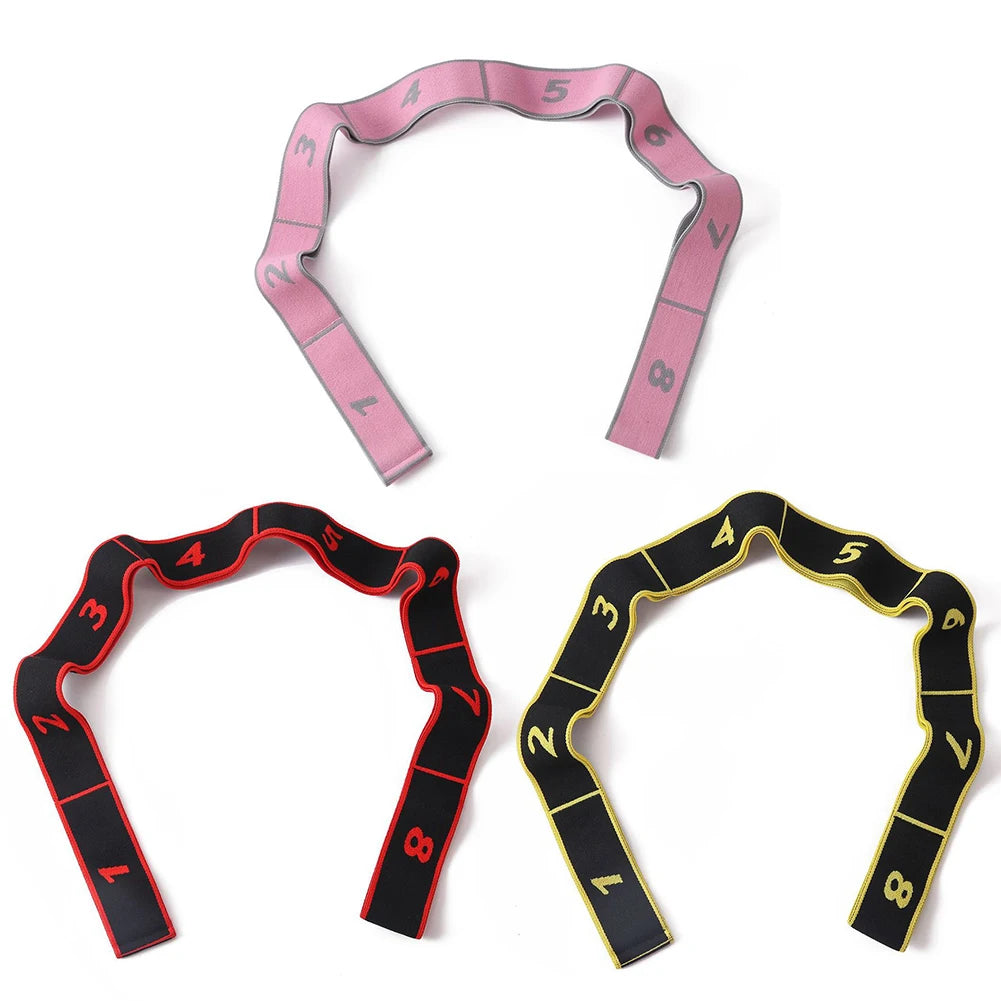 Fitness Exercise Pull Strap with 8 Numbers Stretch Resistance Band Exercise Elastic Band for Stretching and Physical Therapy