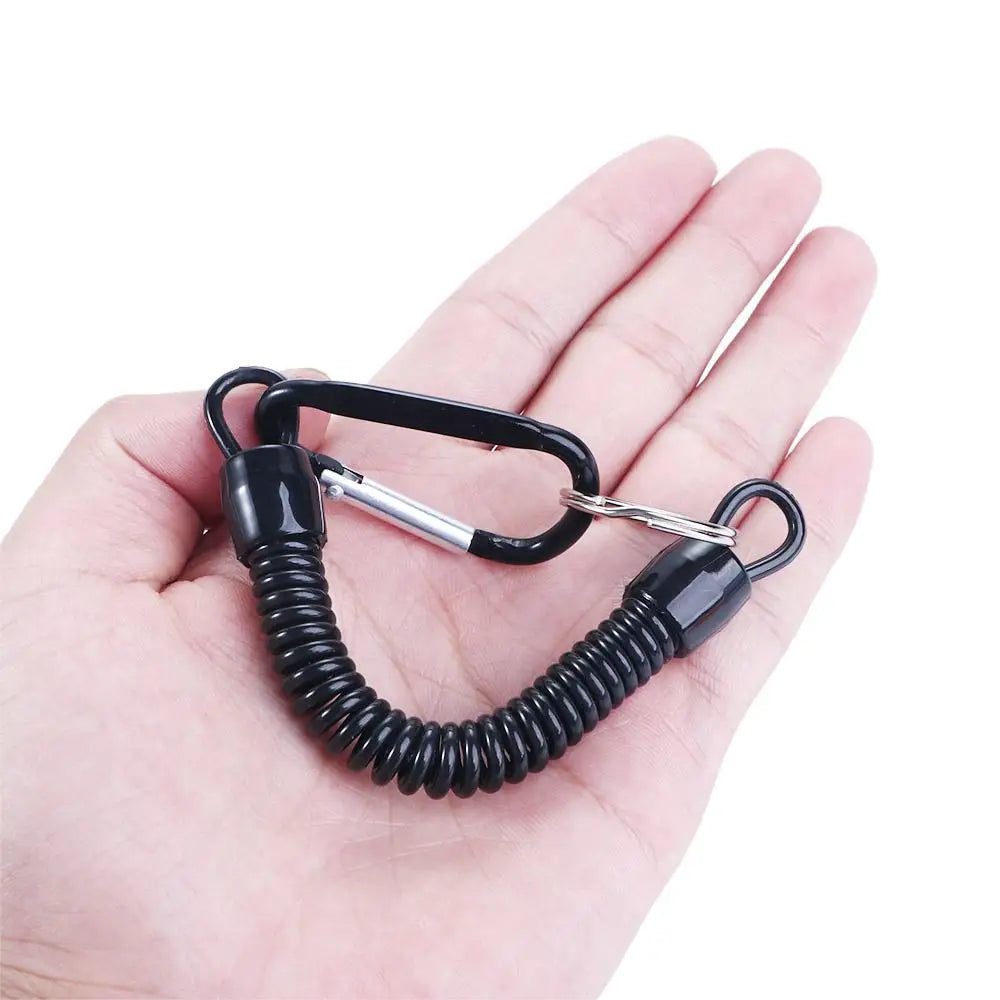 Hiking Accessories Climbing Anti-lost Tools Keyring Tackle Retractable Lanyards Fishing String Spring Rope Carabiner