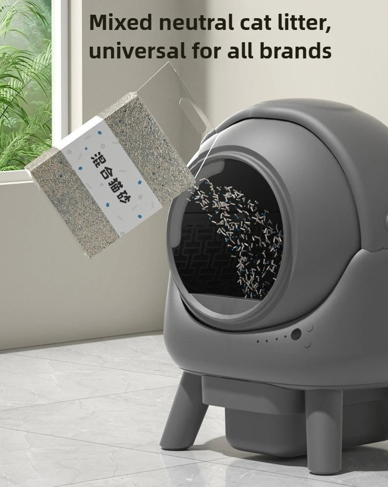 Self-cleaning Cat Litter Box Large Spaces Roller Intelligent Automatic Cat Toilet Sandbox Household Waste and Cleaning