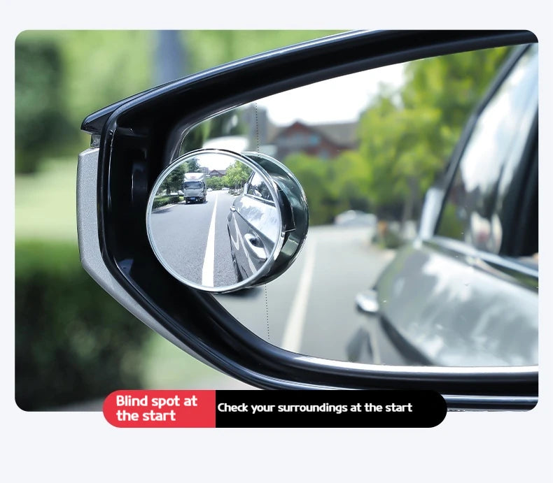 360 Degree HD Blind Spot Mirror For Car Reverse Frameless Ultrathin Wide Angle Round Convex Rear View Mirror Car Accessorie