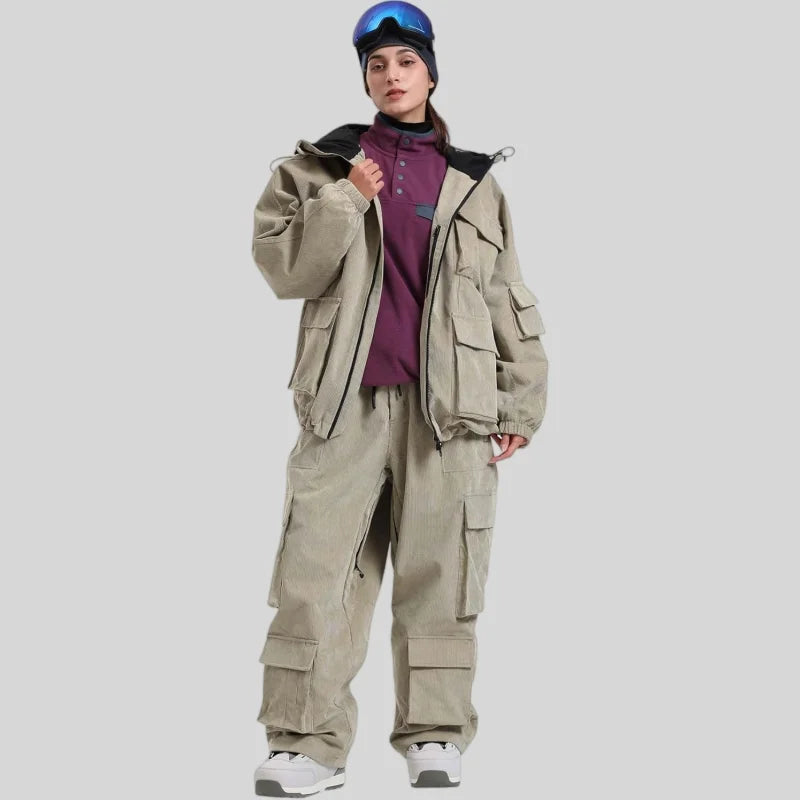 GSOU SNOW New Ski Jacket Loose Warm Windproof Snow Garment Waterproof Wear Resistant Skiing Clothing Winter Outdoor Sports Tops