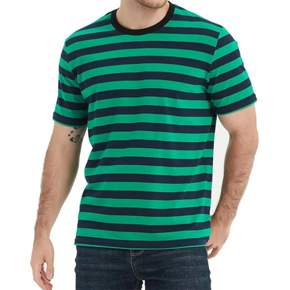 T Shirt for Man Simple Pinstripe Graphic Summer Casual 3D Printed Short Sleeve T-Shirts Fashion Streetwear Oversized Tees Tops