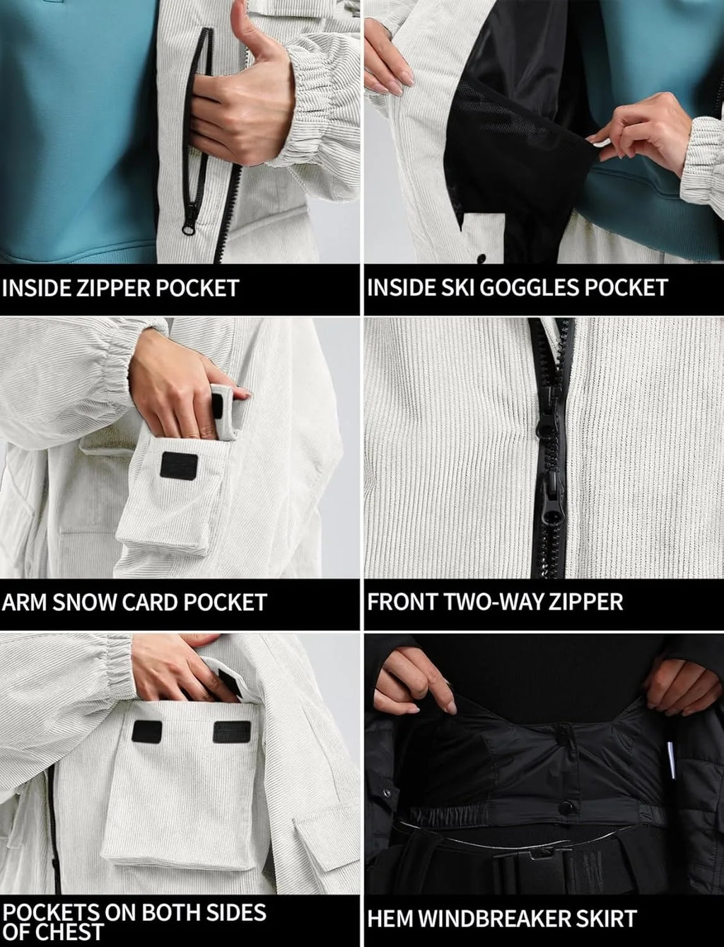 GSOU SNOW New Ski Jacket Loose Warm Windproof Snow Garment Waterproof Wear Resistant Skiing Clothing Winter Outdoor Sports Tops