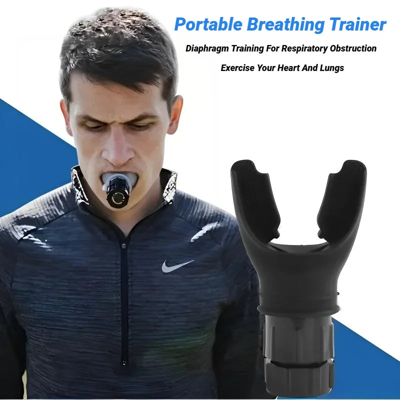 Breathing Exercise For Lungs Portable Breath Fitness Exerciser Device Endurance Workout With Adjustable Resistances Sports