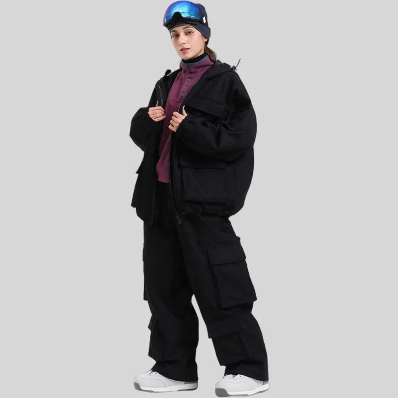GSOU SNOW New Ski Jacket Loose Warm Windproof Snow Garment Waterproof Wear Resistant Skiing Clothing Winter Outdoor Sports Tops