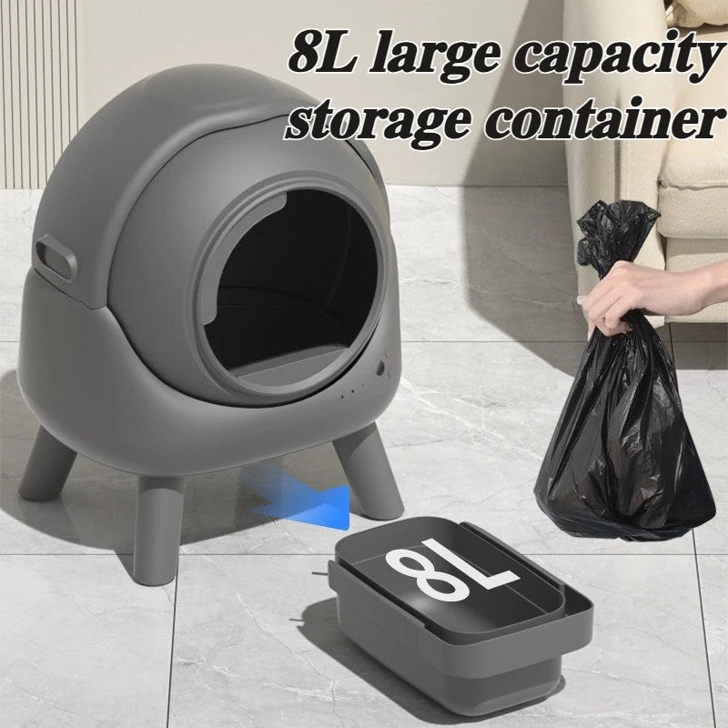 Self-cleaning Cat Litter Box Large Spaces Roller Intelligent Automatic Cat Toilet Sandbox Household Waste and Cleaning