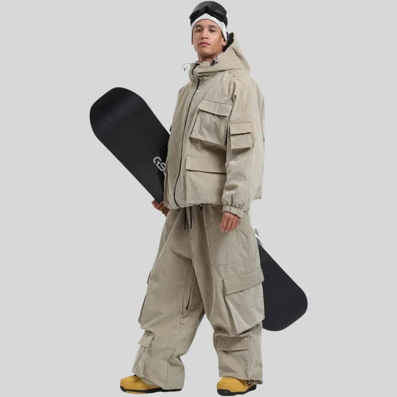 GSOU SNOW New Ski Jacket Loose Warm Windproof Snow Garment Waterproof Wear Resistant Skiing Clothing Winter Outdoor Sports Tops