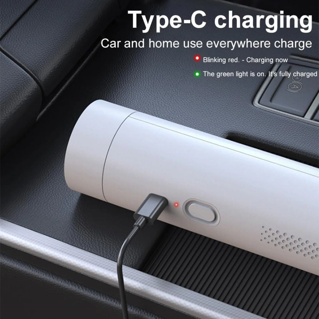 Portable Car Vacuum Cleaner: Mini Handheld Cordless Cleaner with Blower Function, Powerful Suction, and Brushless Motor