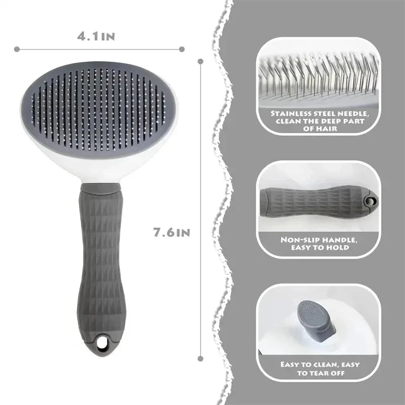Pet Grooming Brush for Dogs Cats Self Cleaning Dematting Comb Removes Loose Hair Dog Cat Brush Pets Accessories