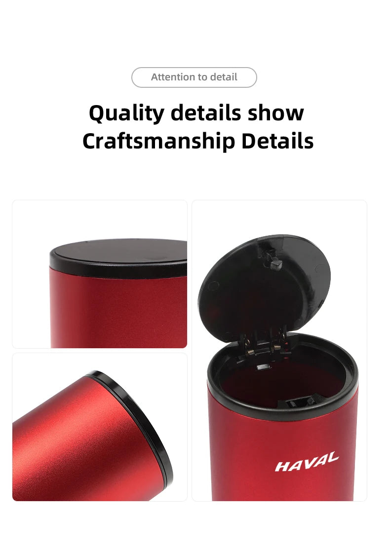 Car Trash Bin Alloy Garbage Can Car Organizer Storage Accessories For Haval H4 H5 H7 H6 Jolion H9 H1 M6 H8 F5 H2 F7X F7 Dargo H3