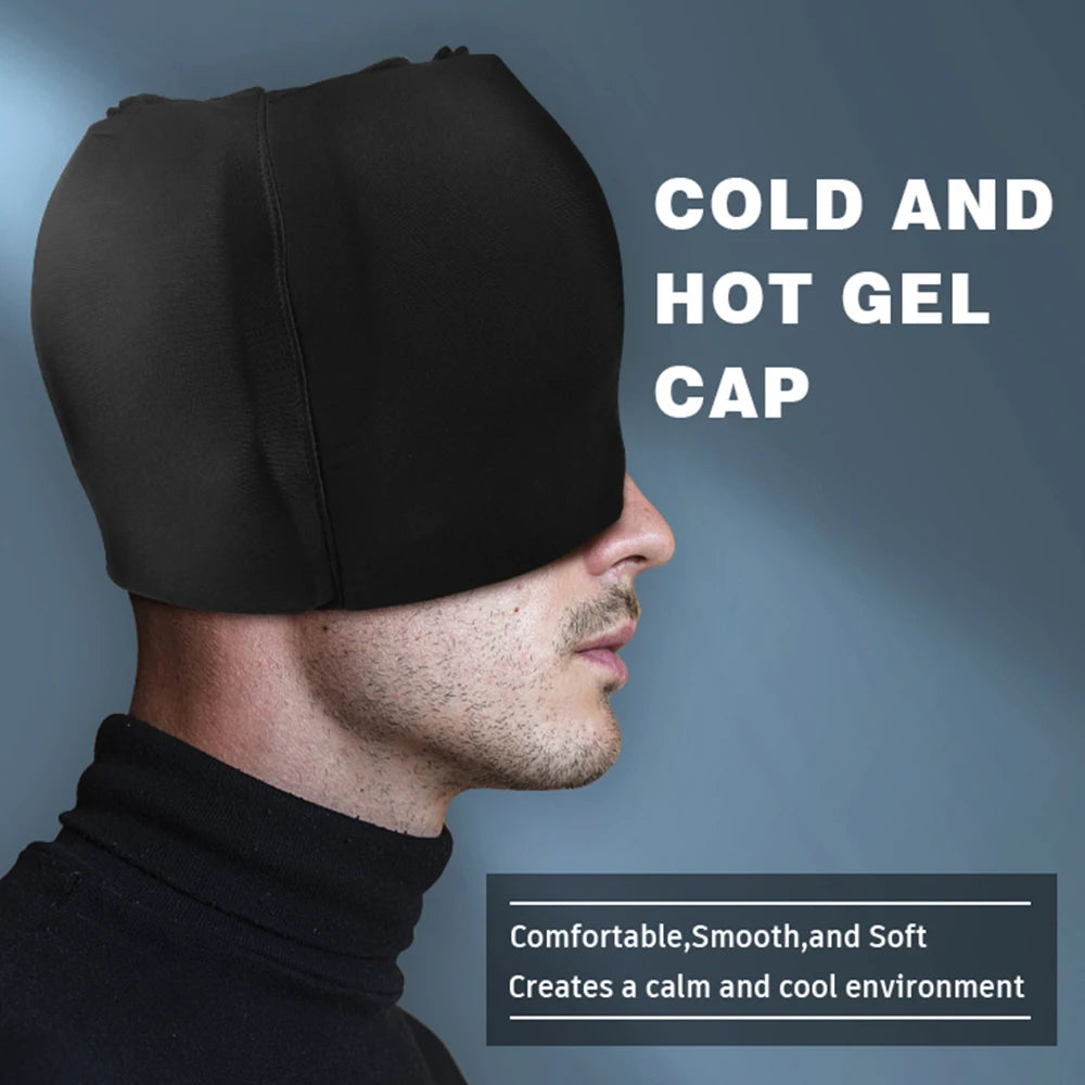 Hot Cold Therapy Headache Migraine Relief Cap Wearable Therapy Wrap Stress Pressure Pain ReliefIce Hat Eye Mask Head Massager