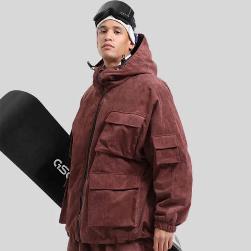 GSOU SNOW New Ski Jacket Loose Warm Windproof Snow Garment Waterproof Wear Resistant Skiing Clothing Winter Outdoor Sports Tops