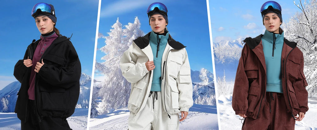 GSOU SNOW New Ski Jacket Loose Warm Windproof Snow Garment Waterproof Wear Resistant Skiing Clothing Winter Outdoor Sports Tops