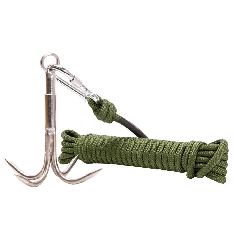 Hiking Stainless Steel Claw Carabiner Multi-functional Climbing Hook Grappling Hook for Travel Outdoor Camping Fishing