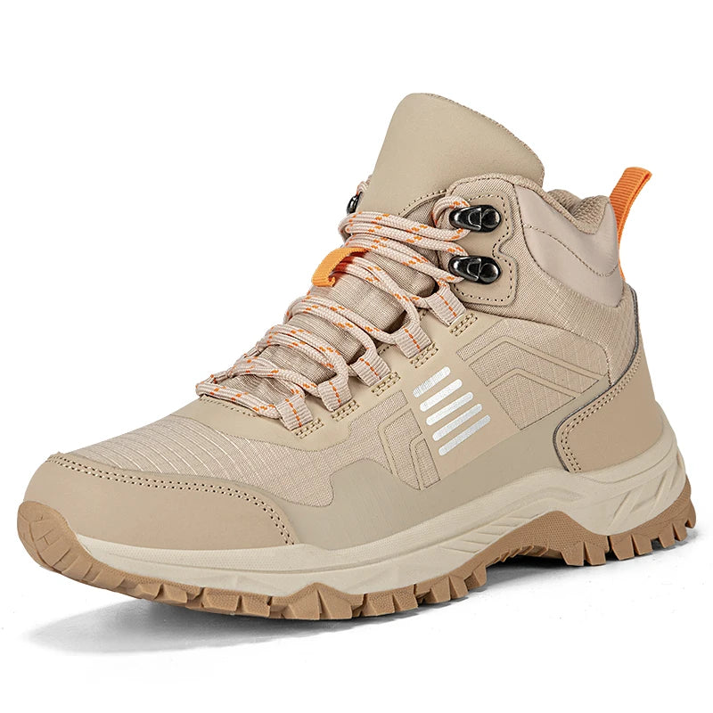 Hiking Shoes Men Outdoor Anti-slip Lace-up High-top Women Shoes Flat Breathable Shock-absorbing Casual Sports Shoes Men