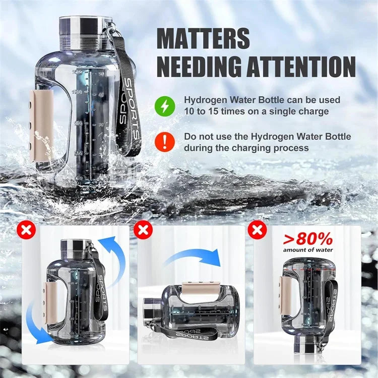 Hydrogen Water Bottle Hydrogen Rich Portable Sports Water Bottles Rich Molecular Hydrogen Water Generator Drinking Utensil Gift