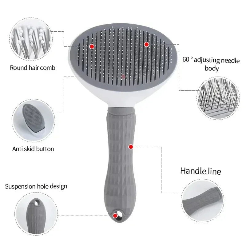 Pet Grooming Brush for Dogs Cats Self Cleaning Dematting Comb Removes Loose Hair Dog Cat Brush Pets Accessories