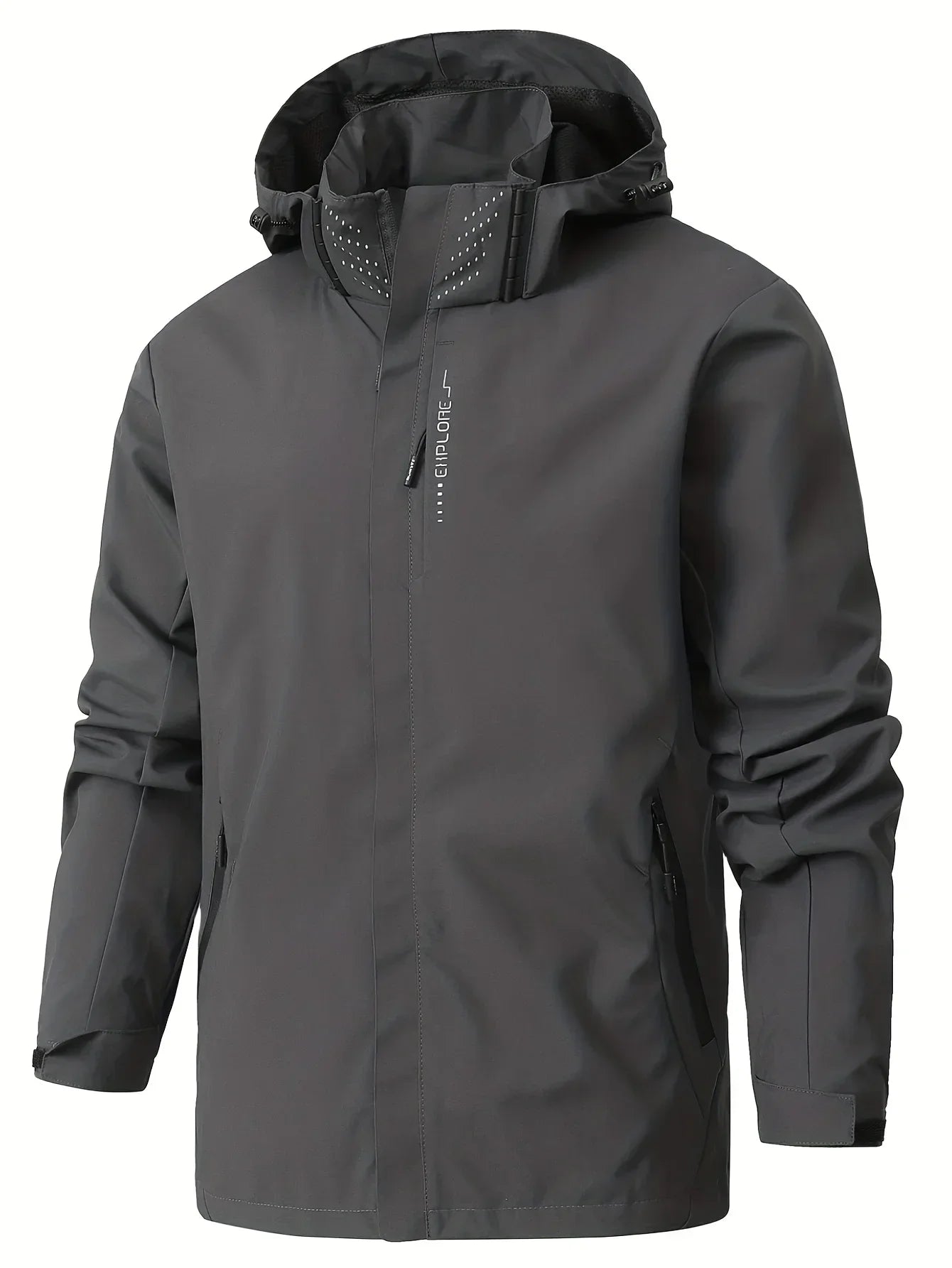 New Men's Lightweight Waterproof Rain Jacket Hooded Shell Outdoor Windbreaker for Hiking & Travel Breathable & Packable Coat Men