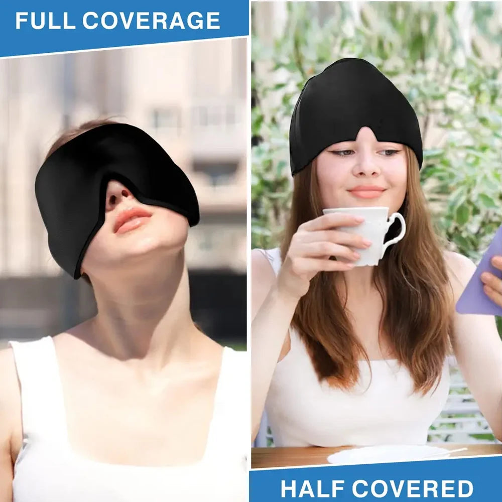 Hot Cold Therapy Headache Migraine Relief Cap Wearable Therapy Wrap Stress Pressure Pain ReliefIce Hat Eye Mask Head Massager