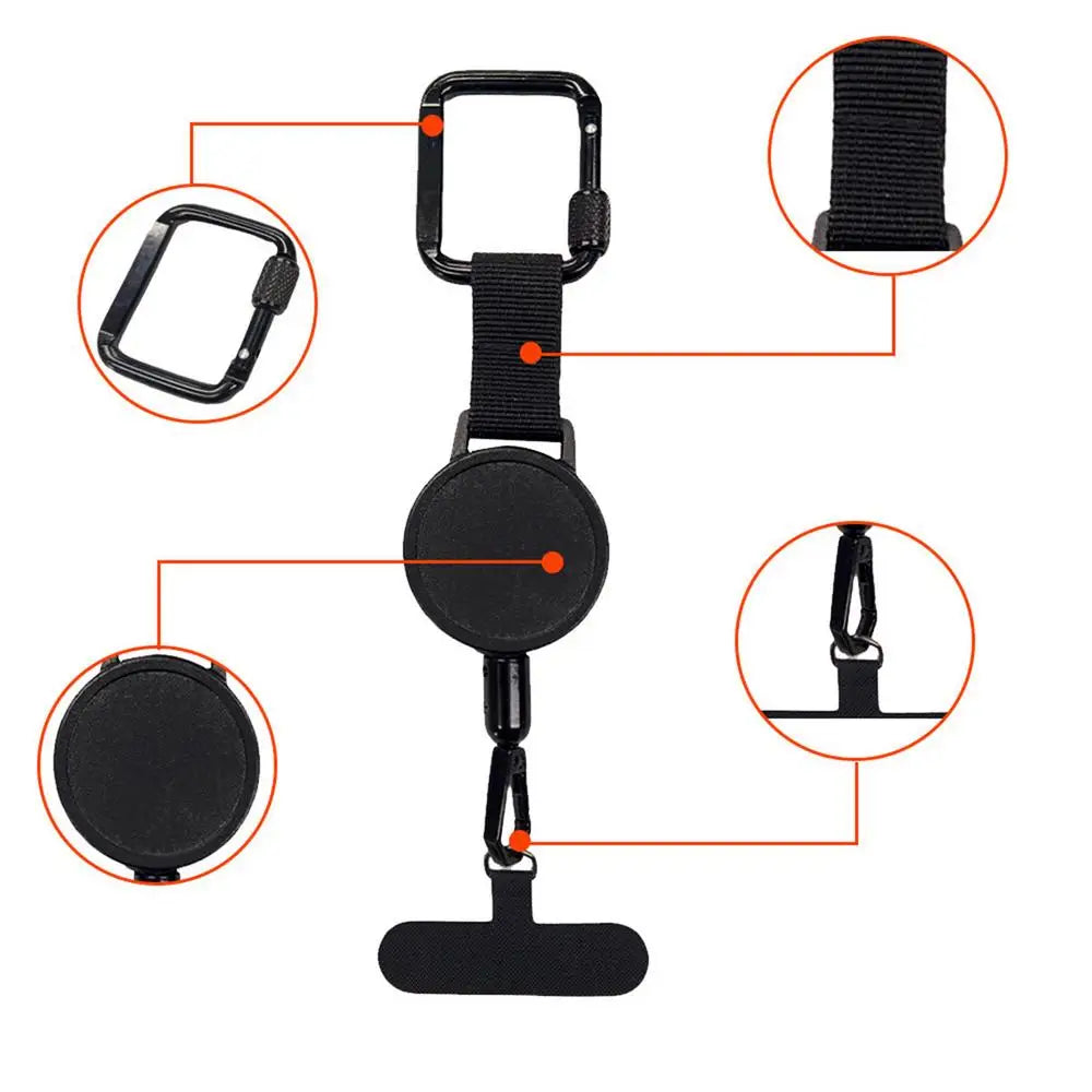Retractable Anti-Theft Phone Lanyard Telescopic Smartphone Safety Tether Belt Clip Phone Holder Strap for Travel
