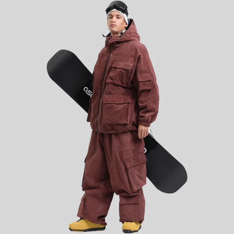 GSOU SNOW New Ski Jacket Loose Warm Windproof Snow Garment Waterproof Wear Resistant Skiing Clothing Winter Outdoor Sports Tops