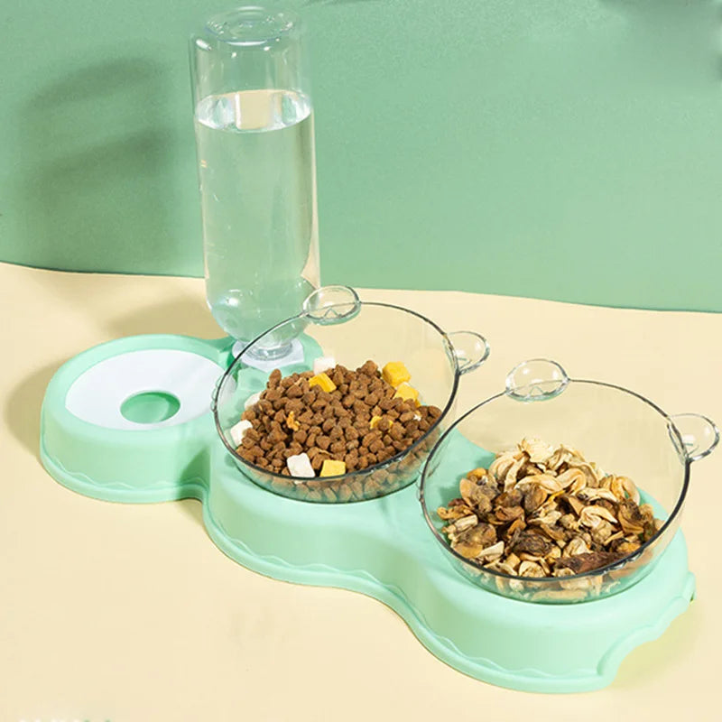 Pet Bowl Cat Bowl Dog Bowl Automatic Drinking Bowl Cat Food Bowl Anti Slip Double Bowl Easy To Clean Pet Supplies Cat Supplies