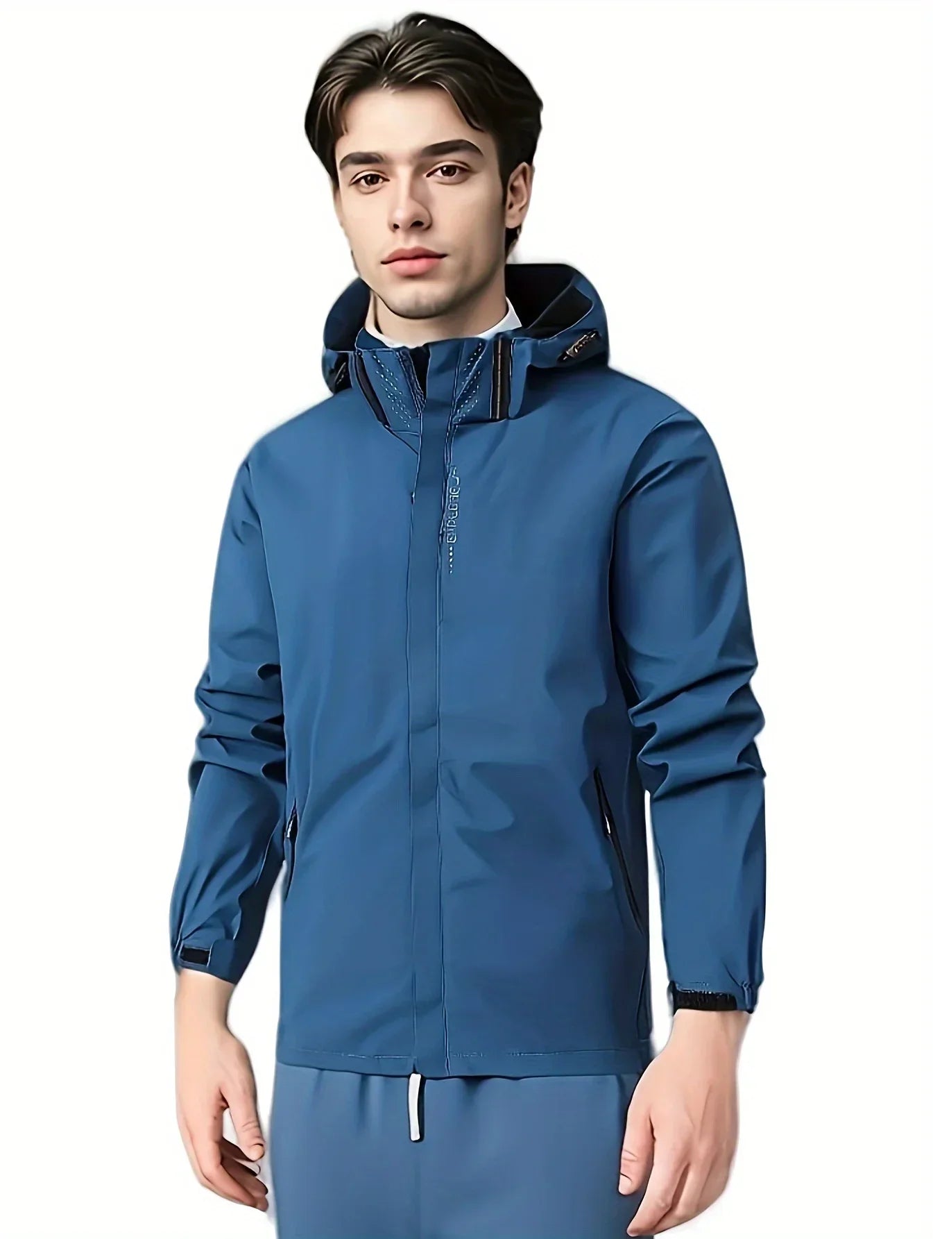 New Men's Lightweight Waterproof Rain Jacket Hooded Shell Outdoor Windbreaker for Hiking & Travel Breathable & Packable Coat Men