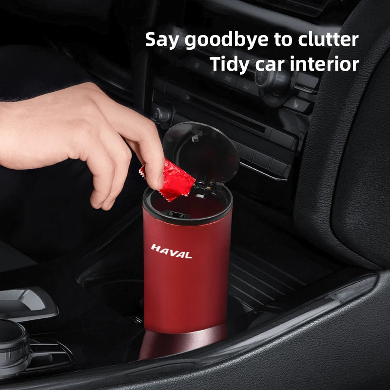 Car Trash Bin Alloy Garbage Can Car Organizer Storage Accessories For Haval H4 H5 H7 H6 Jolion H9 H1 M6 H8 F5 H2 F7X F7 Dargo H3