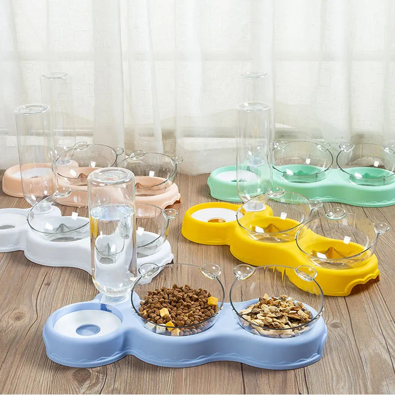 Pet Bowl Cat Bowl Dog Bowl Automatic Drinking Bowl Cat Food Bowl Anti Slip Double Bowl Easy To Clean Pet Supplies Cat Supplies