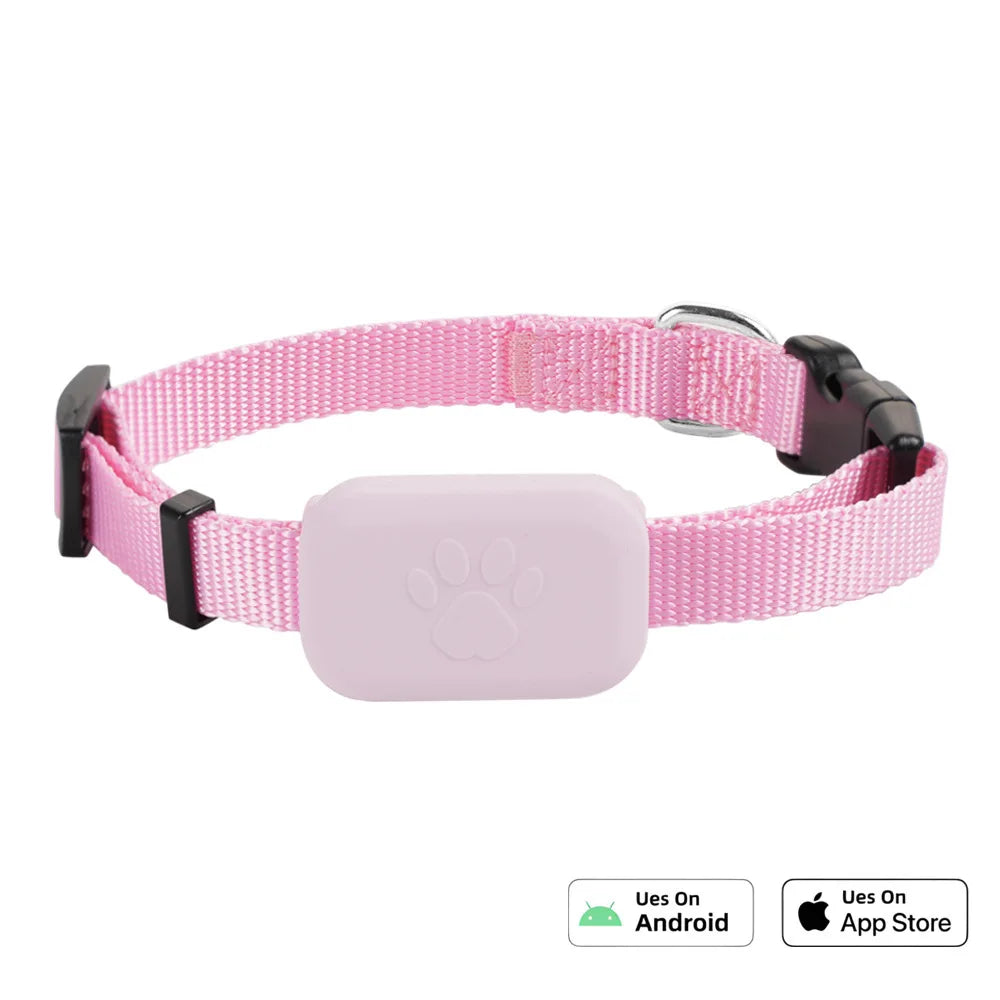 Pet Tracker GPS Waterproof Dog Cat Finder with Real-Time Tracking Anti-Lost Alarm Smart APP Notification Locator Collar for Pets