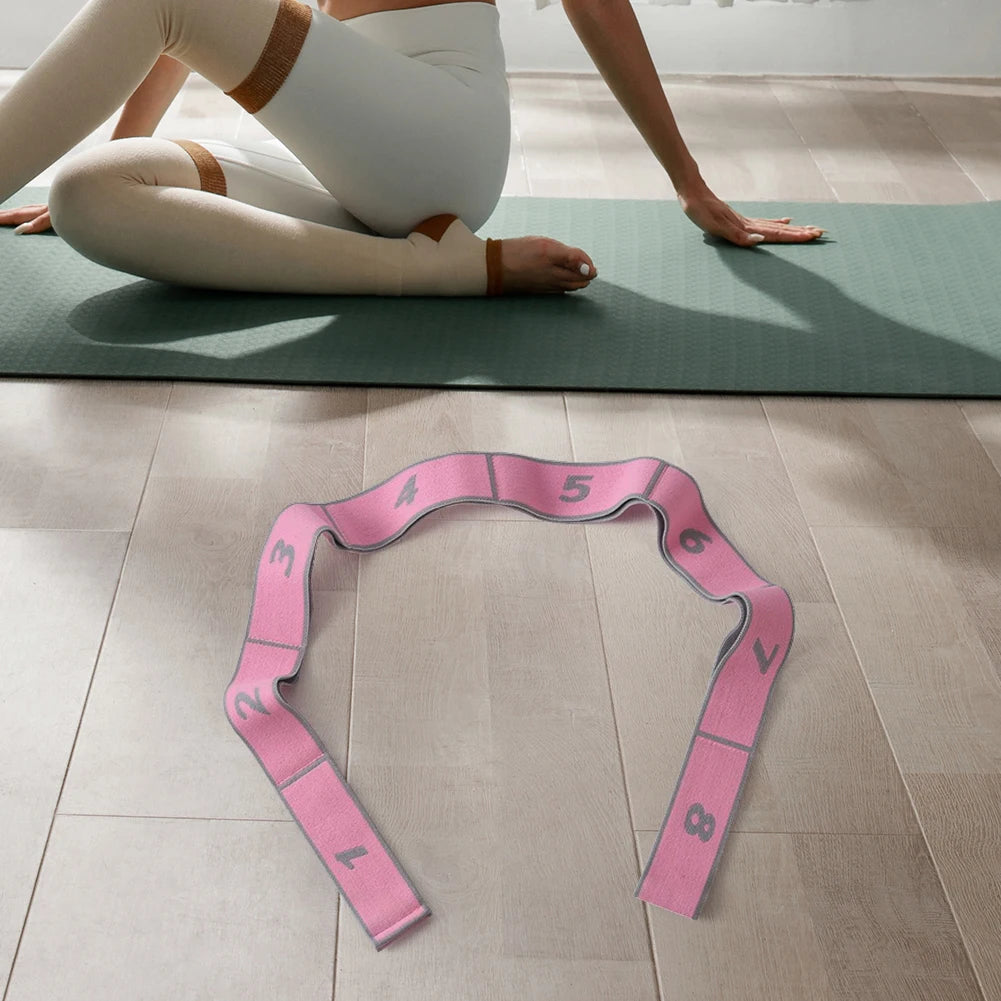 Fitness Exercise Pull Strap with 8 Numbers Stretch Resistance Band Exercise Elastic Band for Stretching and Physical Therapy