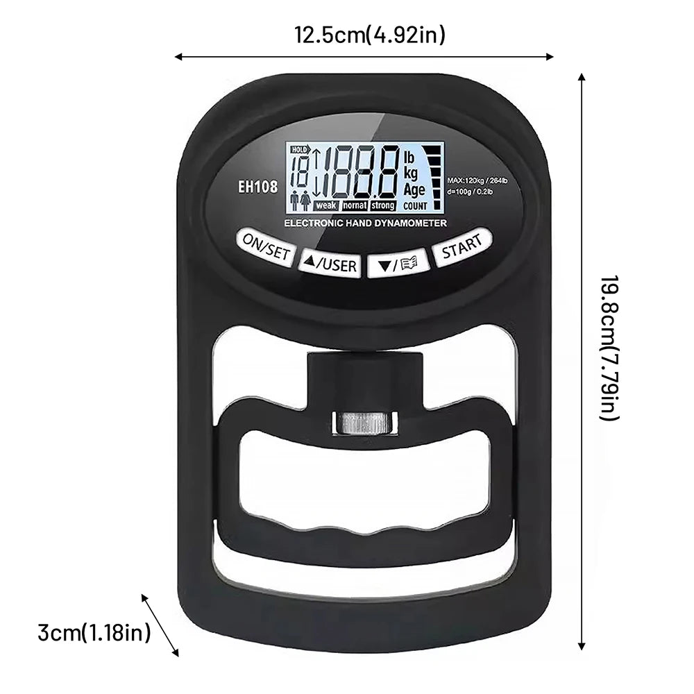 Digital Hand Dynamometer Hand Grip Strength Trainer USB Rechargeable Grip Strengthener Hand Exerciser Meter for Home School Use