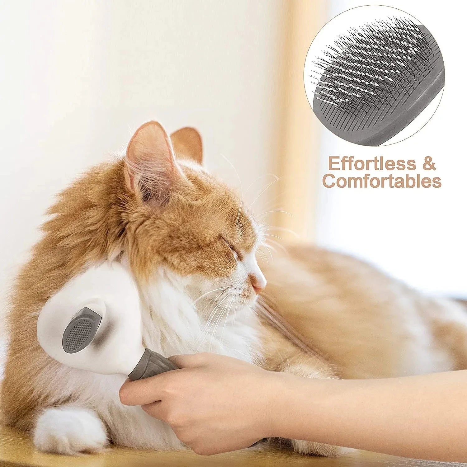 Pet Grooming Brush for Dogs Cats Self Cleaning Dematting Comb Removes Loose Hair Dog Cat Brush Pets Accessories