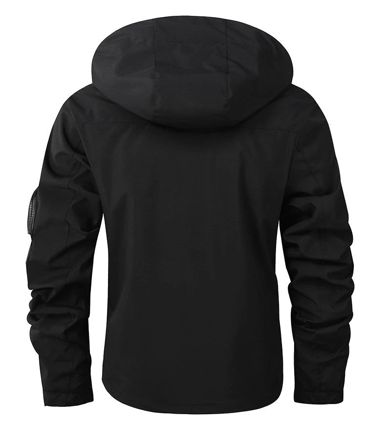 Men Lightweight Jackets Multi-Pockets Mesh Lined Outdoor Men Tactical Windproof Waterproof Jacket Mens Hooded Bomber Coats