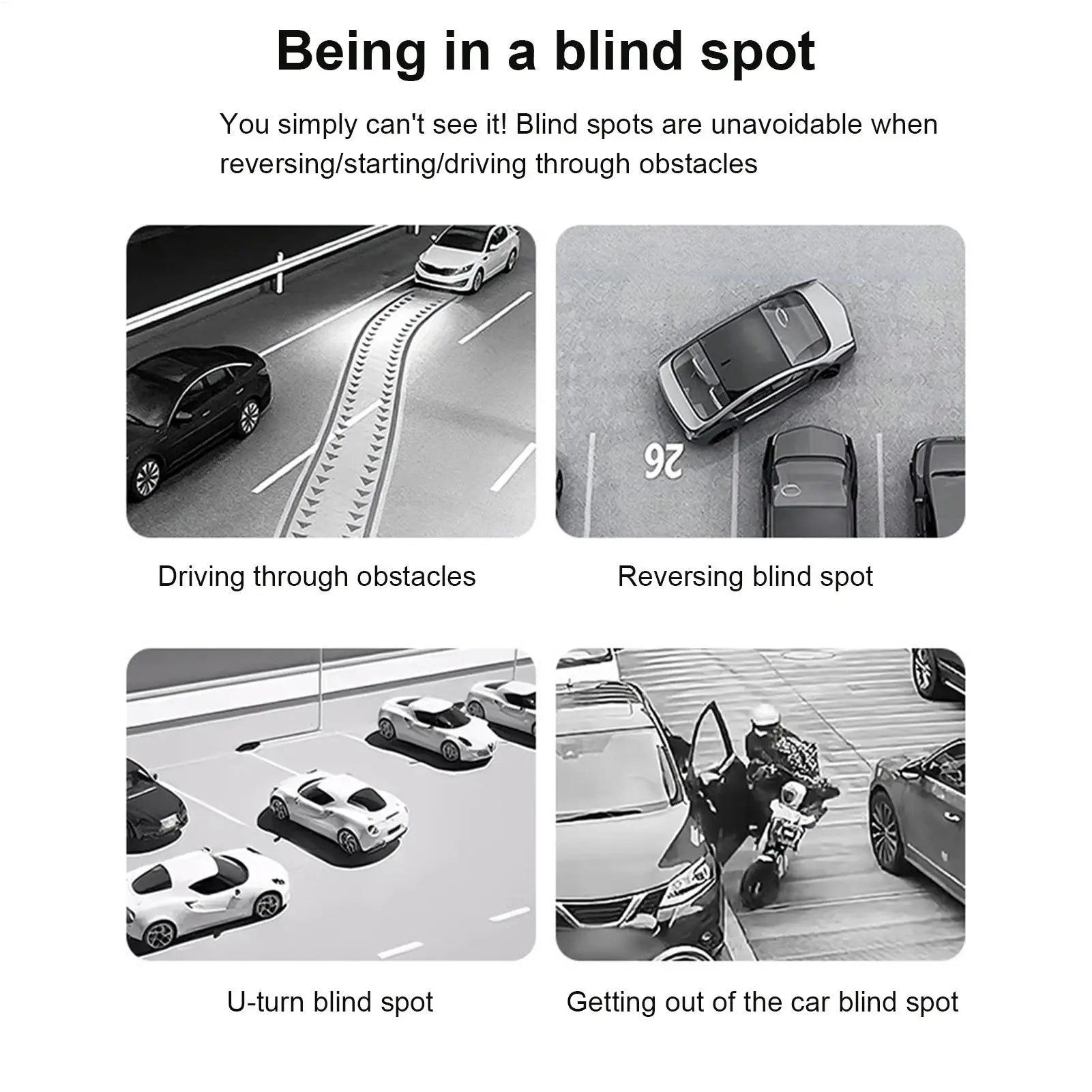 Blind Spot Mirrors Wide Angle Hydrophobic Assistance Wide Angle Side Rear Mirrors for Truck Auto Automotive Vehicle SUV Parking