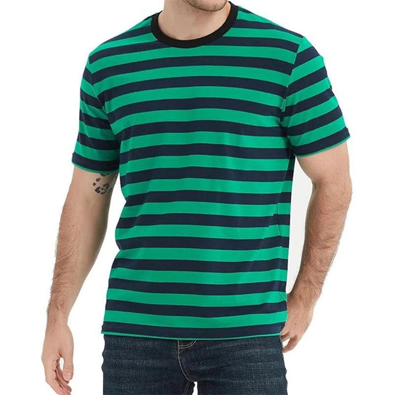 T Shirt for Man Simple Pinstripe Graphic Summer Casual 3D Printed Short Sleeve T-Shirts Fashion Streetwear Oversized Tees Tops