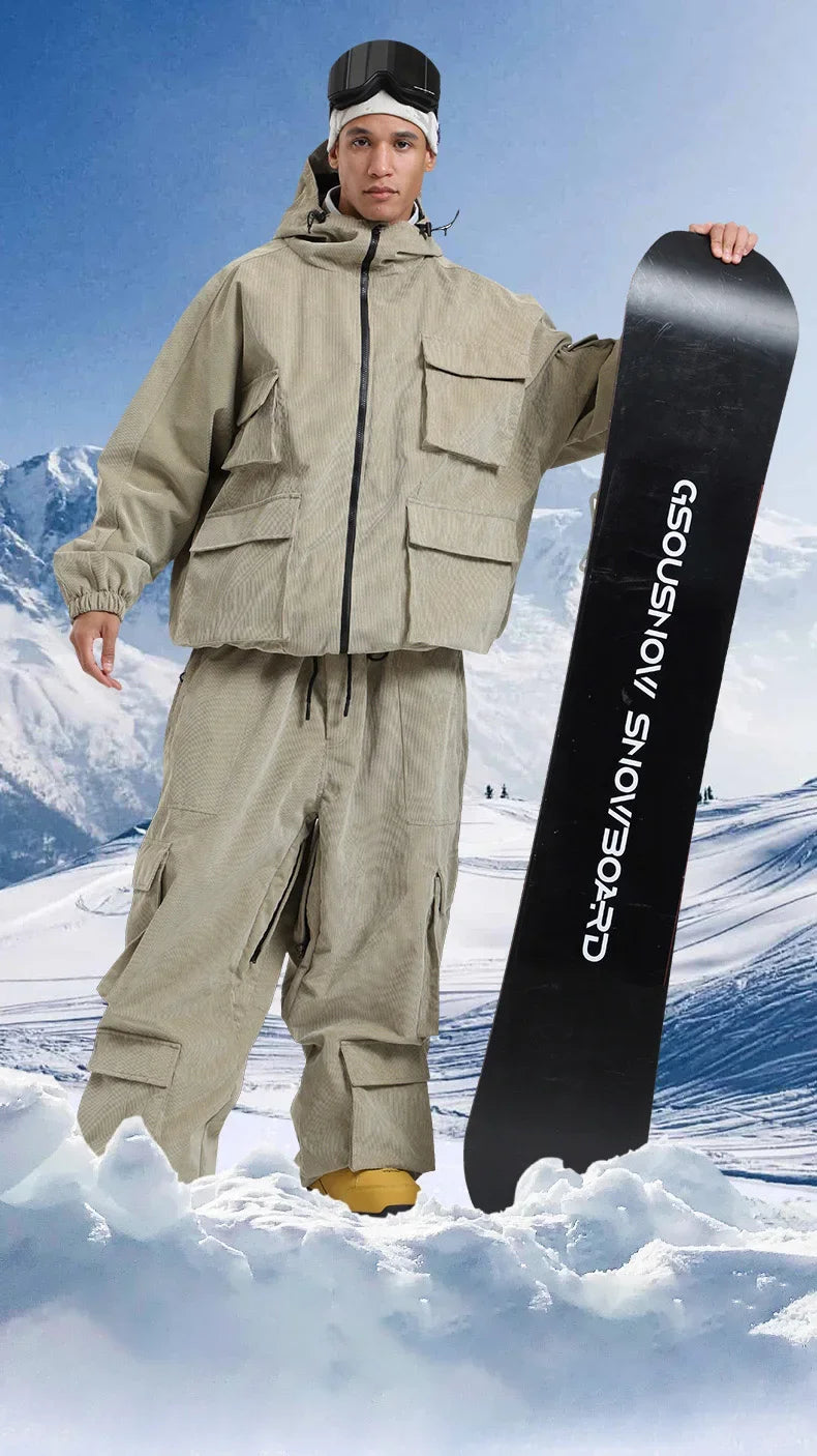 GSOU SNOW New Ski Jacket Loose Warm Windproof Snow Garment Waterproof Wear Resistant Skiing Clothing Winter Outdoor Sports Tops